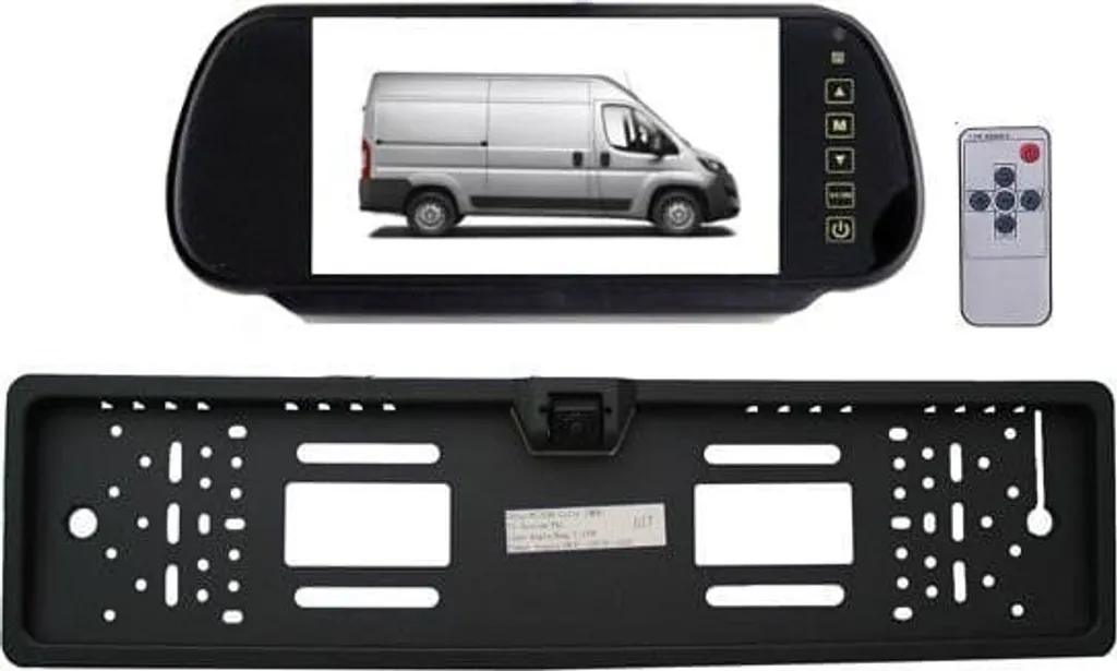 Set Retromarcia Completo: Monitor 7" Mirror + Camera Targa LED