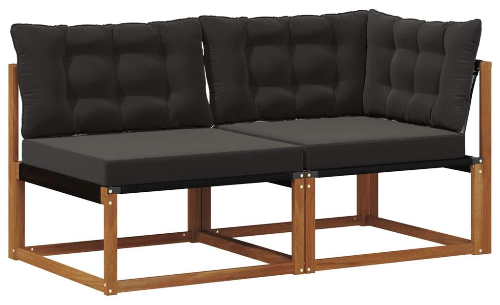 vidaXL Outdoor Mittel- und Ecksofa 7 Stück Natur Massivholz Akazie