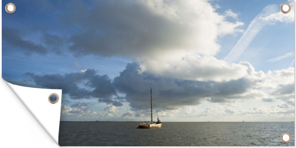 MuchoWow 160x80 cm Outdoor-Poster Gartendeko Sichtschutz Garten Poster für den Garten Ein Segelboot auf dem Wasser vor Ameland