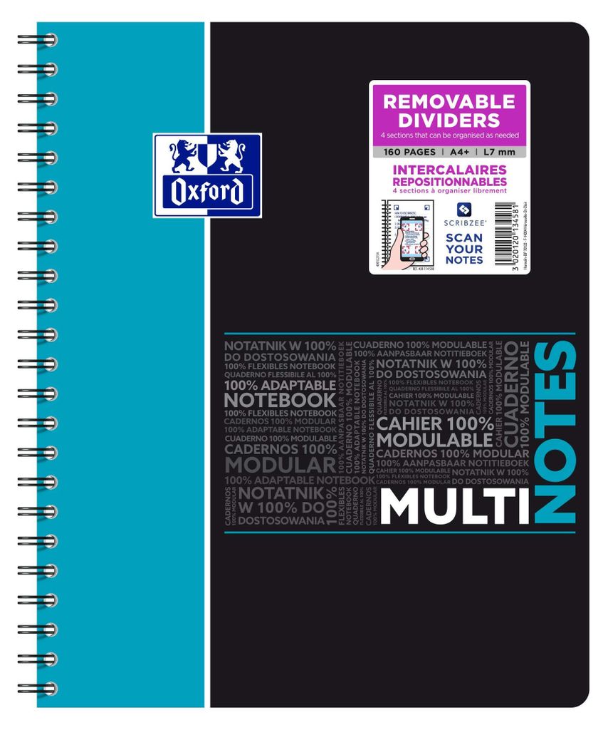 Oxford Etudiants Spiralblock A4, 160 Seiten, liniert, 5 mm, Produktbild 