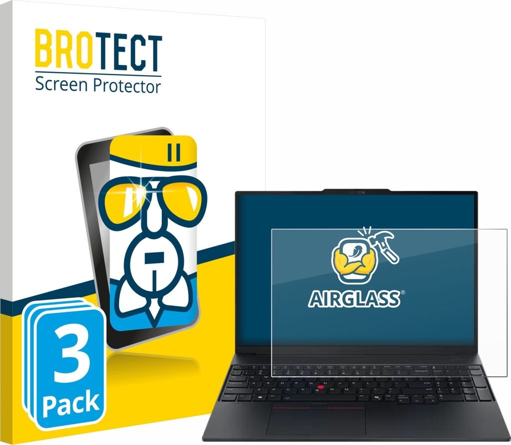 3x BROTECT Schutzglas für Lenovo ThinkPad E16 Gen 3 Schutzfolie Panzer Folie Glas Display Schutz klar