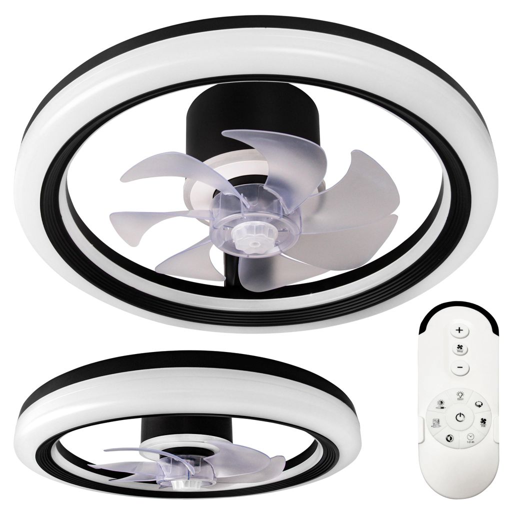 XUDO LED Deckenventilator mit Licht 45W 3CCT per App und Produktbild 