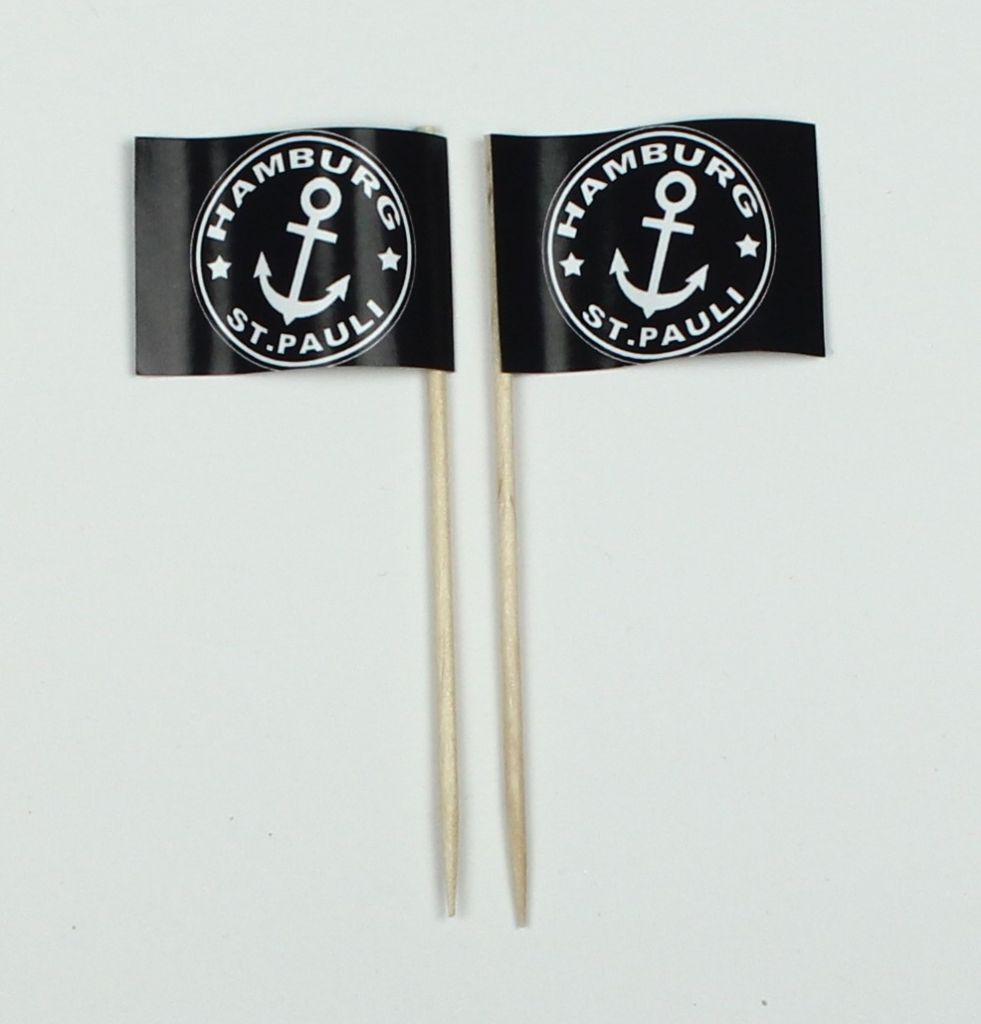 Party-Picker Flagge St.Pauli Hamburg Anker schwarz Produktbild 