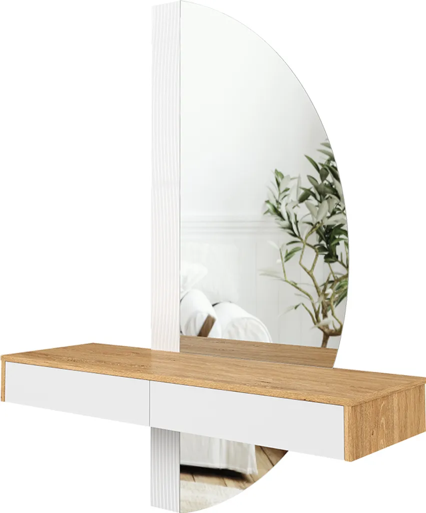 Table de Maquillage Vicco Melisa Blanche 120cm avec Miroir Lumineux