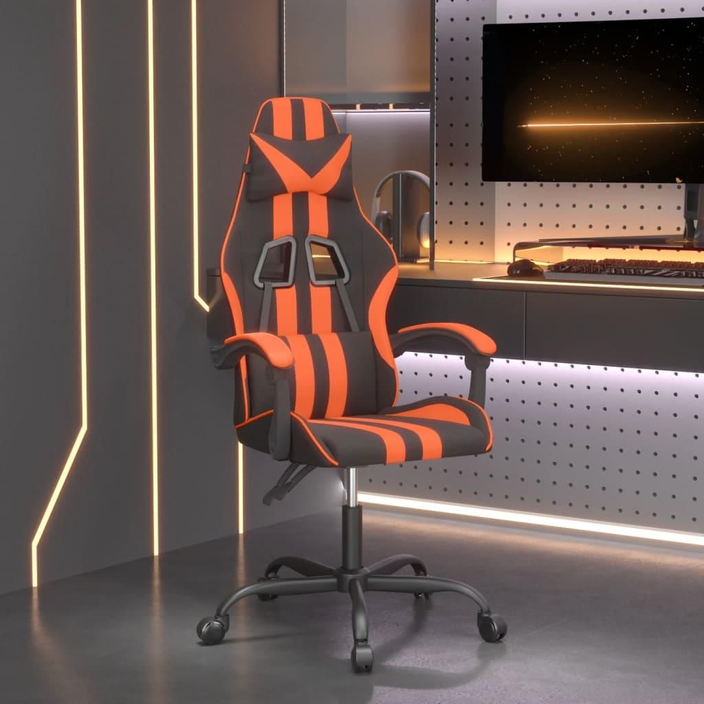 Design Gaming-Stuhl Schwarz und Orange Kunstleder - Bürostühle 2025 Neu8226243 1parcel