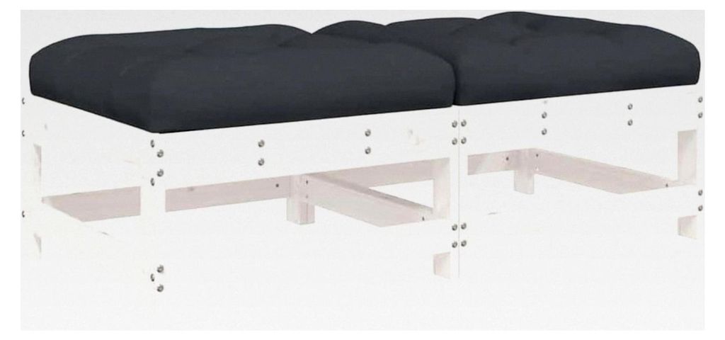 Gartenhocker aus massivem Kiefernholz mit Kissen, Latten-Design für Terrasse und Hof, stabile Struktur, modulares Möbel für den Außenbereich