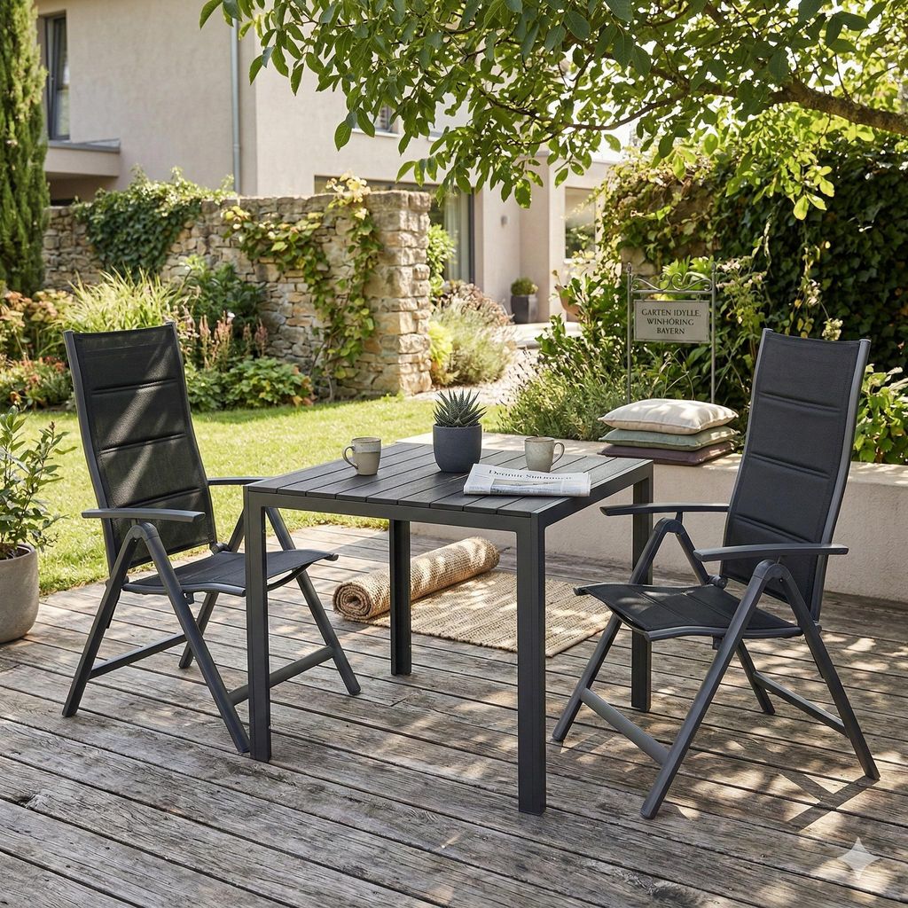 LEX Milano Gartentisch 90 x 90 x 74 cm, quadratisch