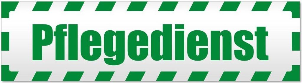Kiwistar Pflegedienst gestreift Magnetschild Schild magnetisch - 30cm Grün - Magnetfolie für Auto PKW Kfz