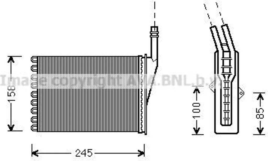 Échangeur thermique PRASCO RTA6250 en aluminium pour chauffage Avantime