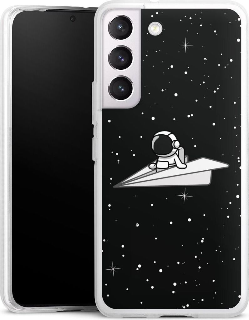 DeinDesign Handyhülle für Samsung Galaxy S22 Silikon Hülle Case Smartphone Schutzhülle Astronaut Comic Papier