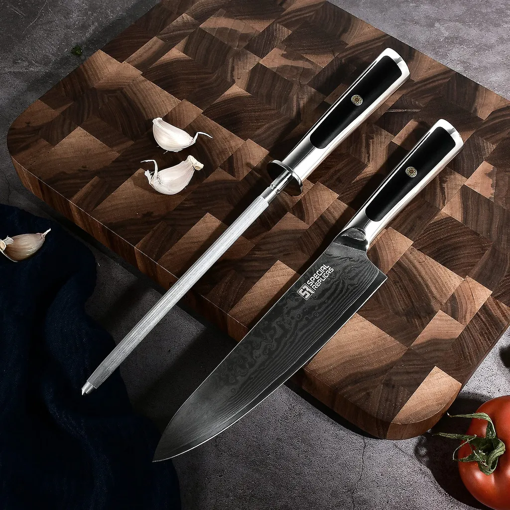 FANTECK Coltello Da Chef Damasco 20 Cm - Acciaio Giapponese VG-10 67 Strati - Manico In Legno Di Rosa Con Confezione Regalo - 2
