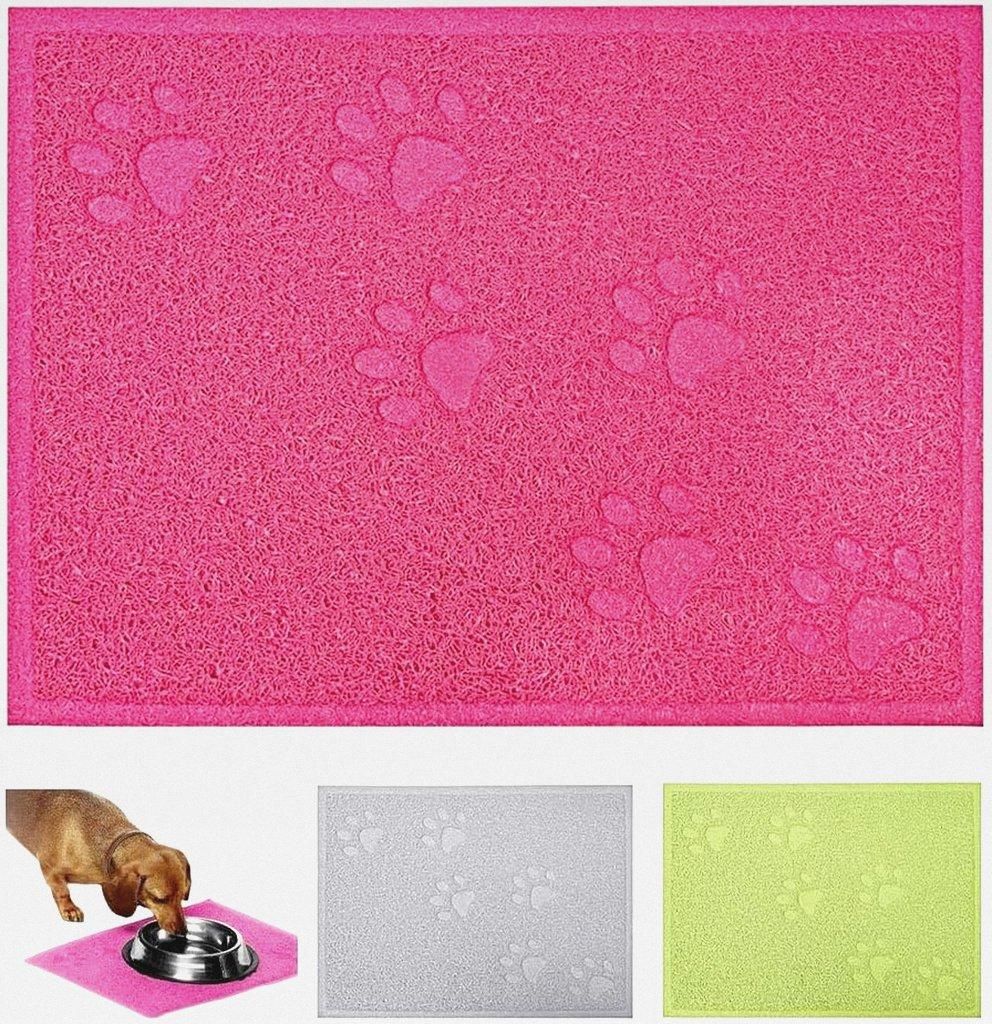 Futternapfunterlage 40x30cm für Hund und Katze Pink - Napfunterlage Futter Unterlage Katzenklo Futtermatte Katzentoilette Vorleger Vorlege Matte