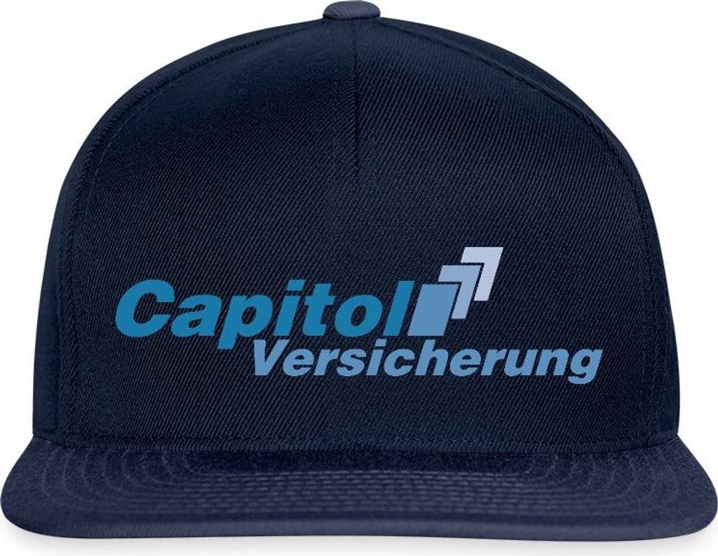 Spreadshirt Stromberg Logo Capitol Versicherung Snapback Cap, One size, Navy/Navy
