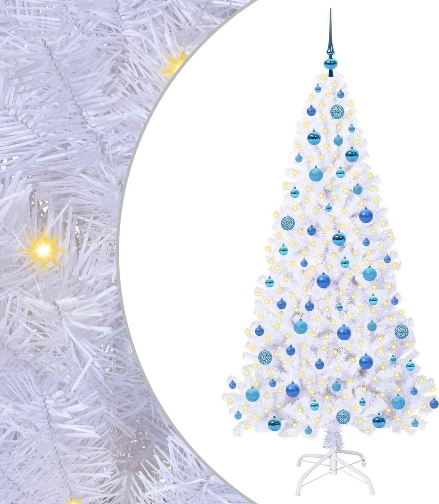 Künstlicher Weihnachtsbaum Weiß 180 cm PVC und Stahl