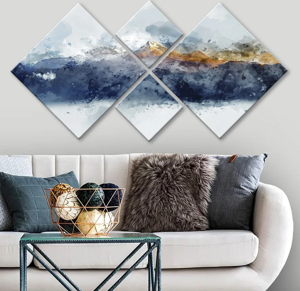 Tableau Wallity 4MDF549919111-EVS1559 Coloré sur Toile MDF 60x115 cm