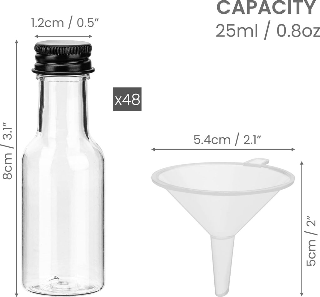 BELLE VOUS Shot Flaschen zum Befüllen 25ml (48er Pack) - Produktbild 5