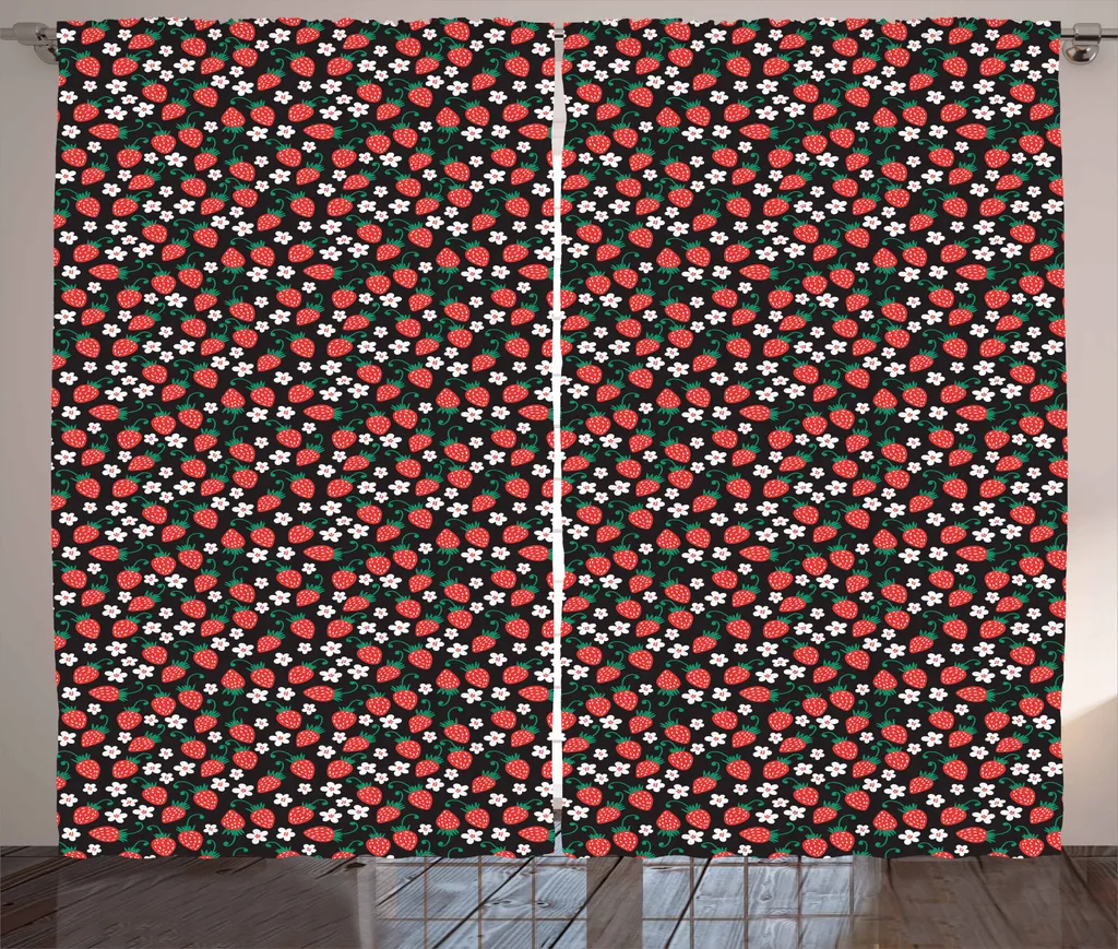 ABAKUHAUS Tenda Fragola e Daisy 280x175cm - Tessuto Alta Qualità