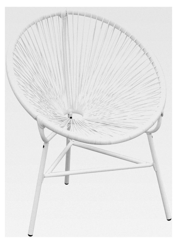 Gartenstuhl String Moon, Polyrattan, Weiß