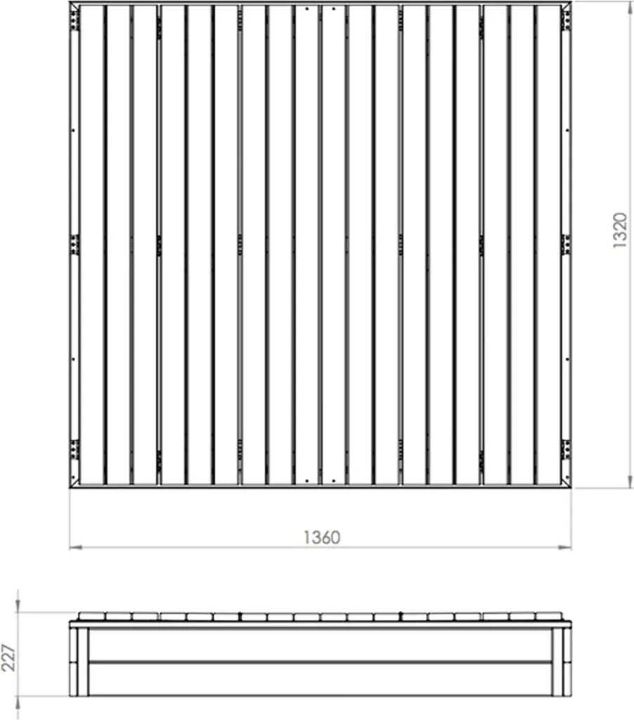 Grand bac à sable EXIT Aksent en bois durable 136x132cm avec bancs