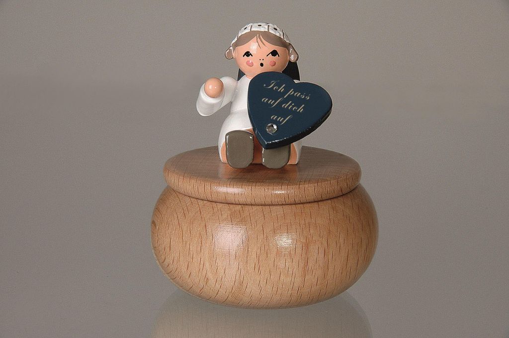 Schutzengel mit Dose "Ich pass ..." (6cm) von KWO