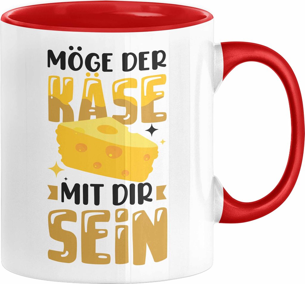 Käse-Liebhaber Geschenk Tasse Möge Der Käse Mir Dir Sein Kaffee-Becher (Rot)
