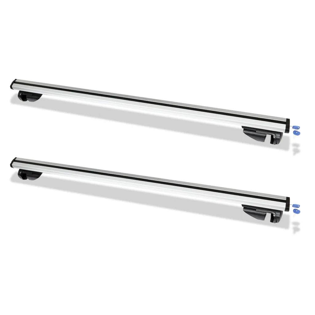 Jiubiaz Portapacchi Portacarico Universale L124 Regolabile Portabagagli da Tetto Bloccabile Compatibile 150kg Alluminio