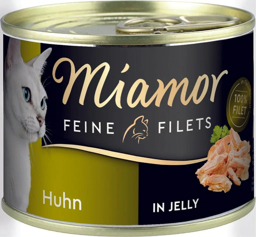 Miamor Filets de Poulet en Gelée sans Céréales pour Chat - 12x185g Net