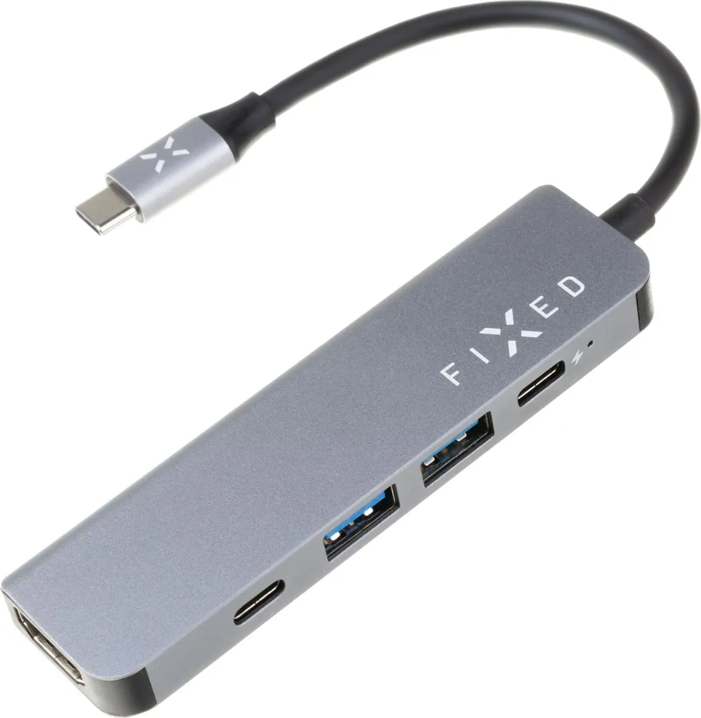 FIXED HUB Mini FIXHU-MN-GR : 5 ports USB-C pour PC et tablettes - 3