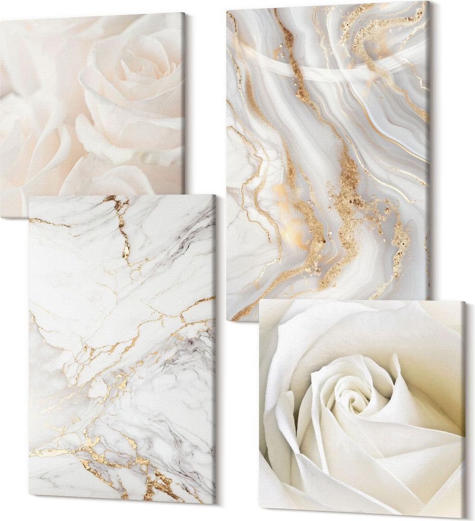 Leinwandbilder Mehrteilig 4-teilig – Modernes Design – Hochwertiger Polycanvas Kunstdruck – Wanddekoration & Wandkunst – Bilder für Zuhaus...