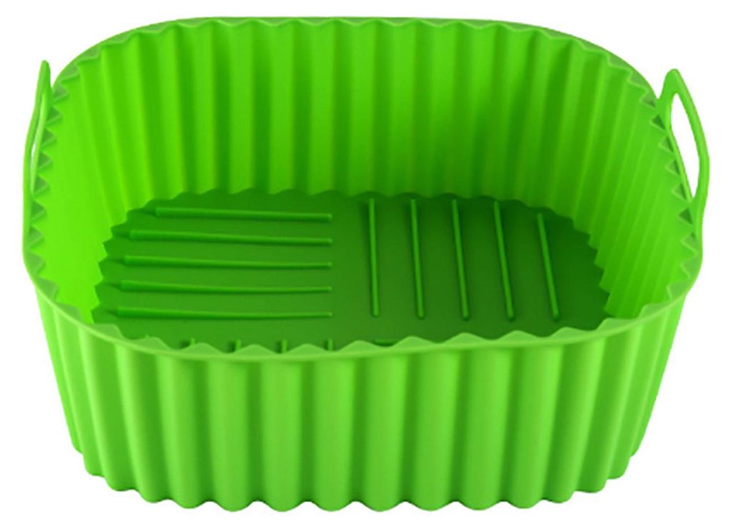 Quadratische Silikon-Backmatte für Heißluftfritteusen, 17 cm (6,7 Zoll), antihaftbeschichtet, ofenfest, BPA-frei, für gleichmäßiges Garen