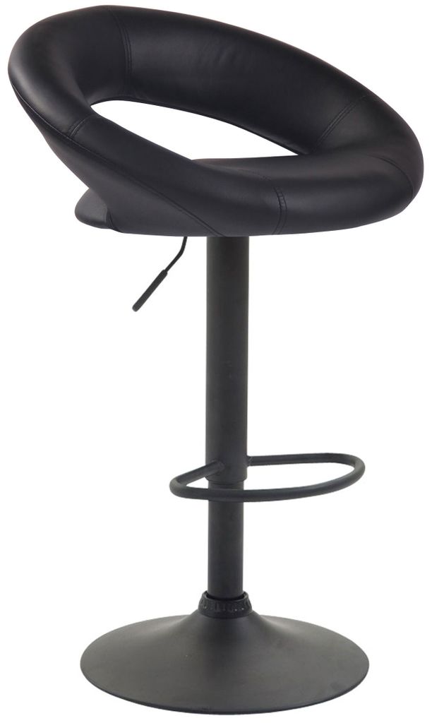 CLP Barhocker Olinda Kunstleder höhenverstellbar und drehbar schwarz Gestell Farbe schwarz