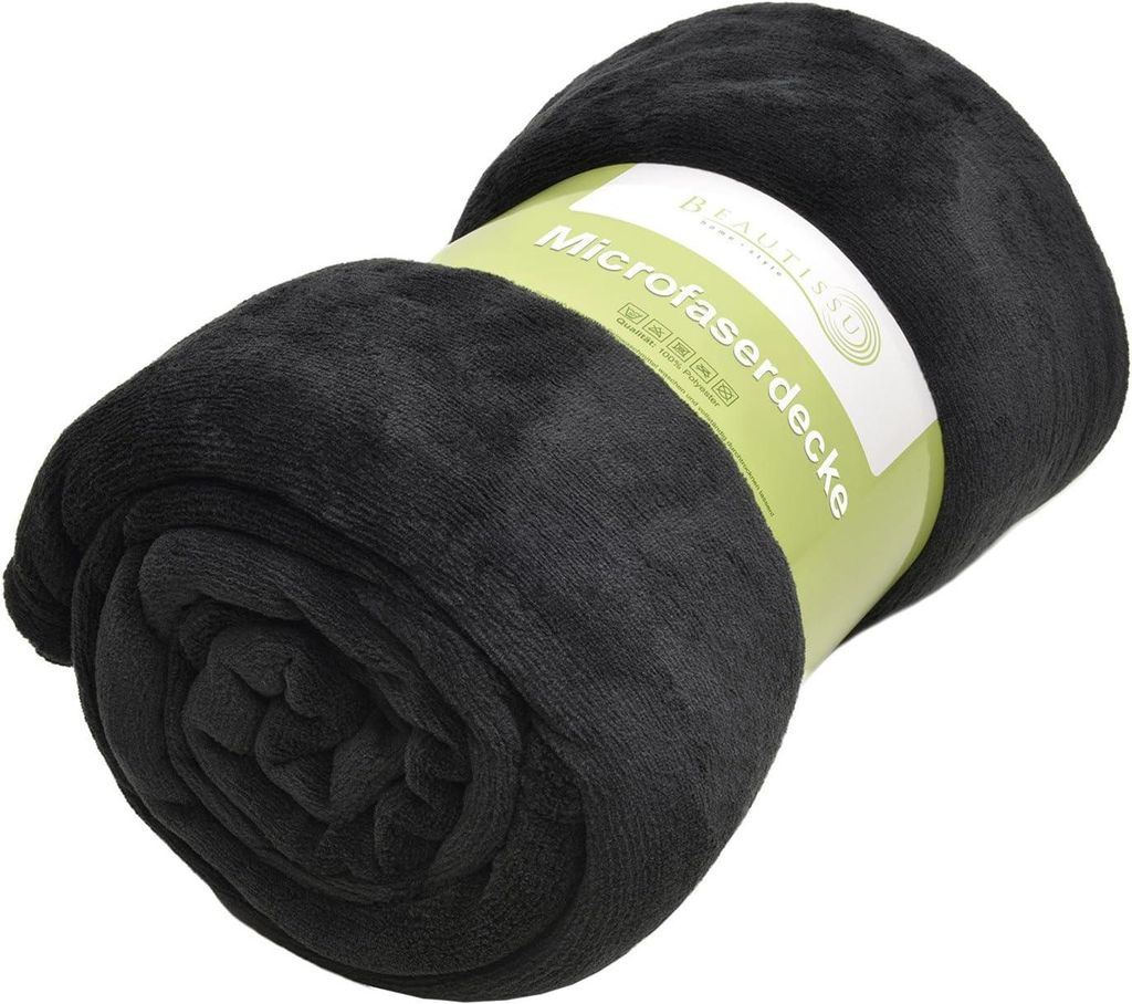 Beautissu Aurelia Coperta morbida Nero, 220x240cm Immagine del prodotto 