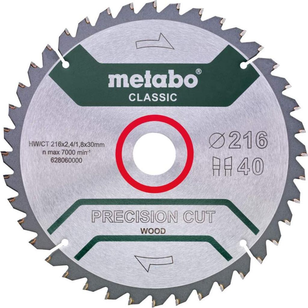 Metabo Sägeblatt precision cut wood - classic, 216x30 Z30 WZ 22° /B