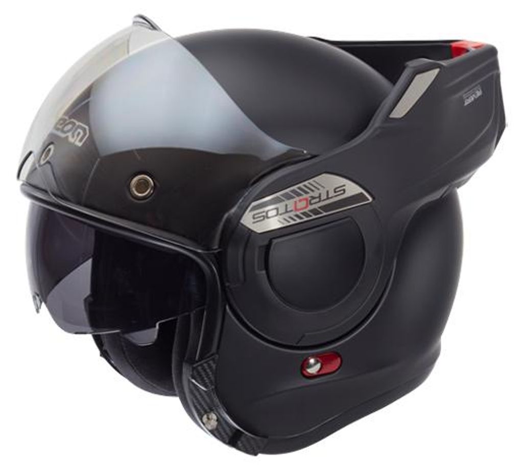 BEON Stratos Klapphelm mit Visier und Sonnenblende, ECE 22.06, XL, Mattschwarz