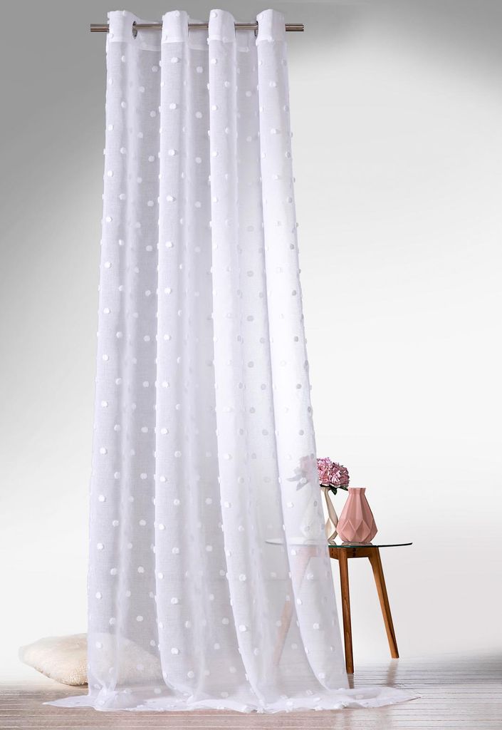 heimtexland ® Boho Vorhang Leinen Optik Transparent Deko Produktbild 