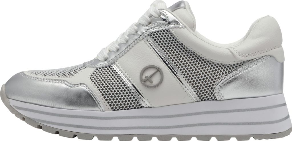 Tamaris Damen Sneaker Schnürung Plateau mehrfarbig 1-23727-42, Größe:38 EU, Farbe:Silber