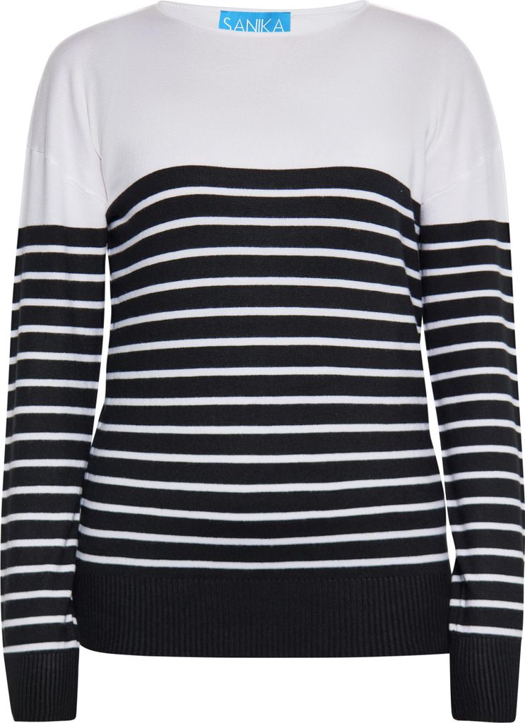 SANIKA damen pullover - schwarz weiss, L