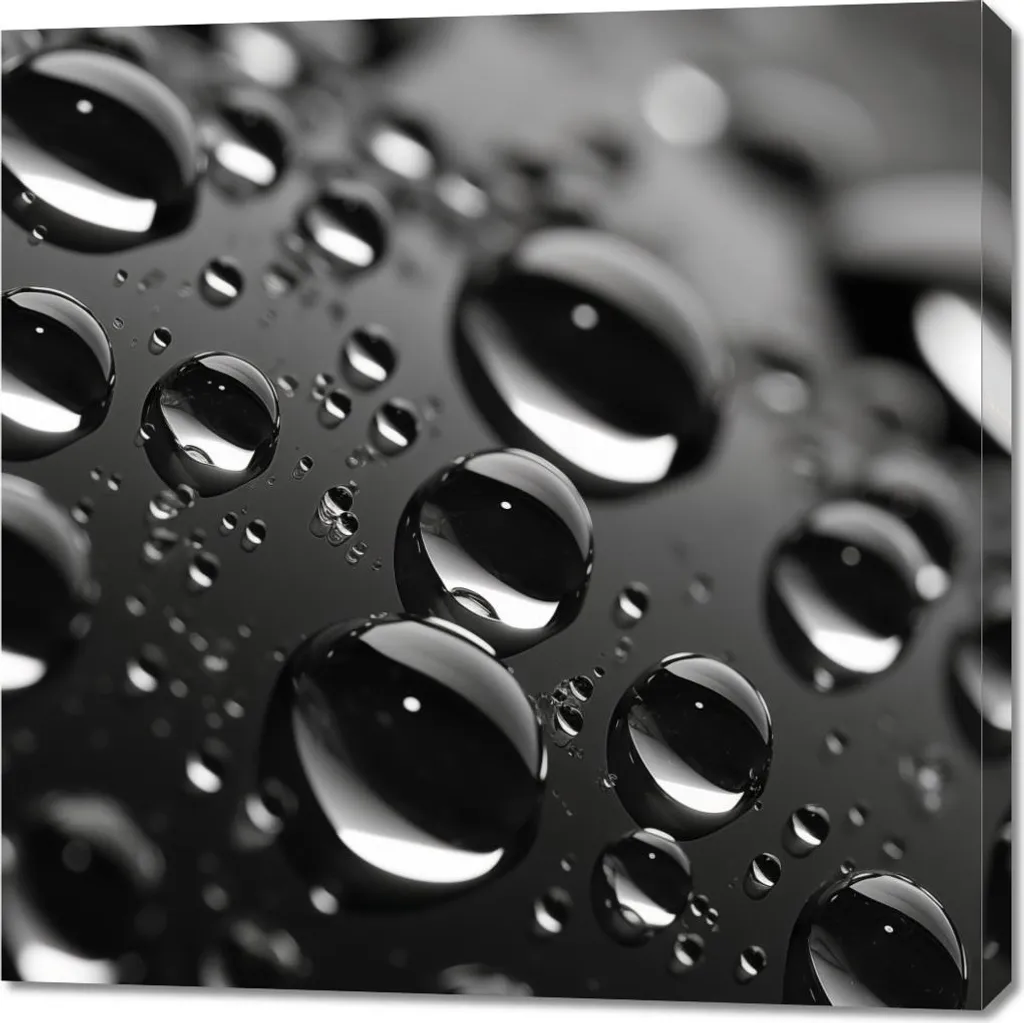 Tableau Microcosme des gouttes 90 x 90 cm : Habillez vos Murs Vides