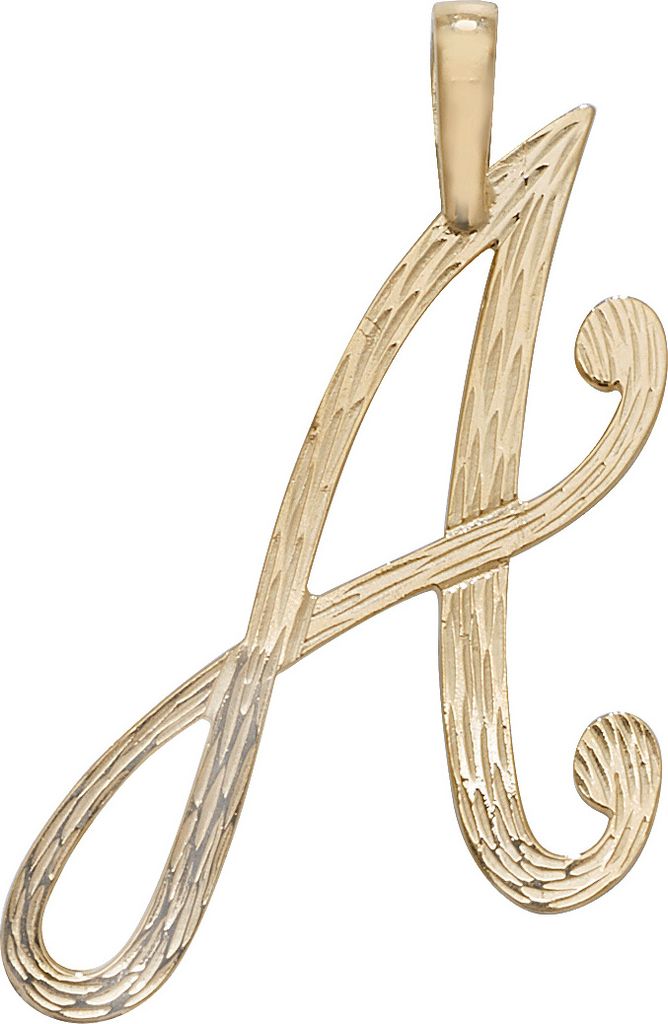 Stylischer 9 Karat (375) Gold Buchstaben / Initiale Damen - Anhänger; TRS35340LTH