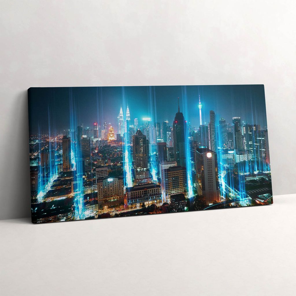 Wolkenkratzer Dubai – Leinwandbild Wandbild – 140x70 cm – Leinwandbilder – Wandbilder – Schlafzimmer – Flur