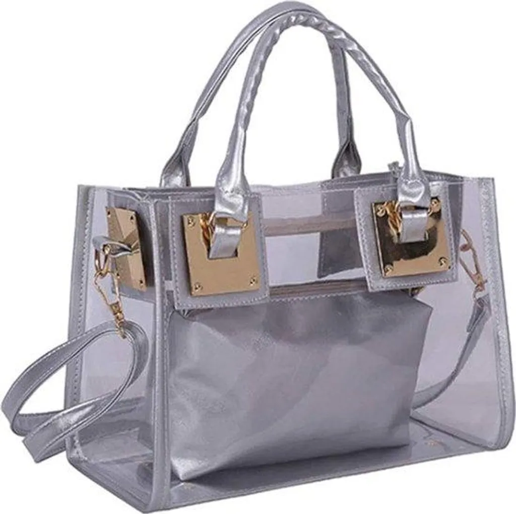 Sac fourre-tout transparent en PVC avec bandoulière pour sport et loisirs
