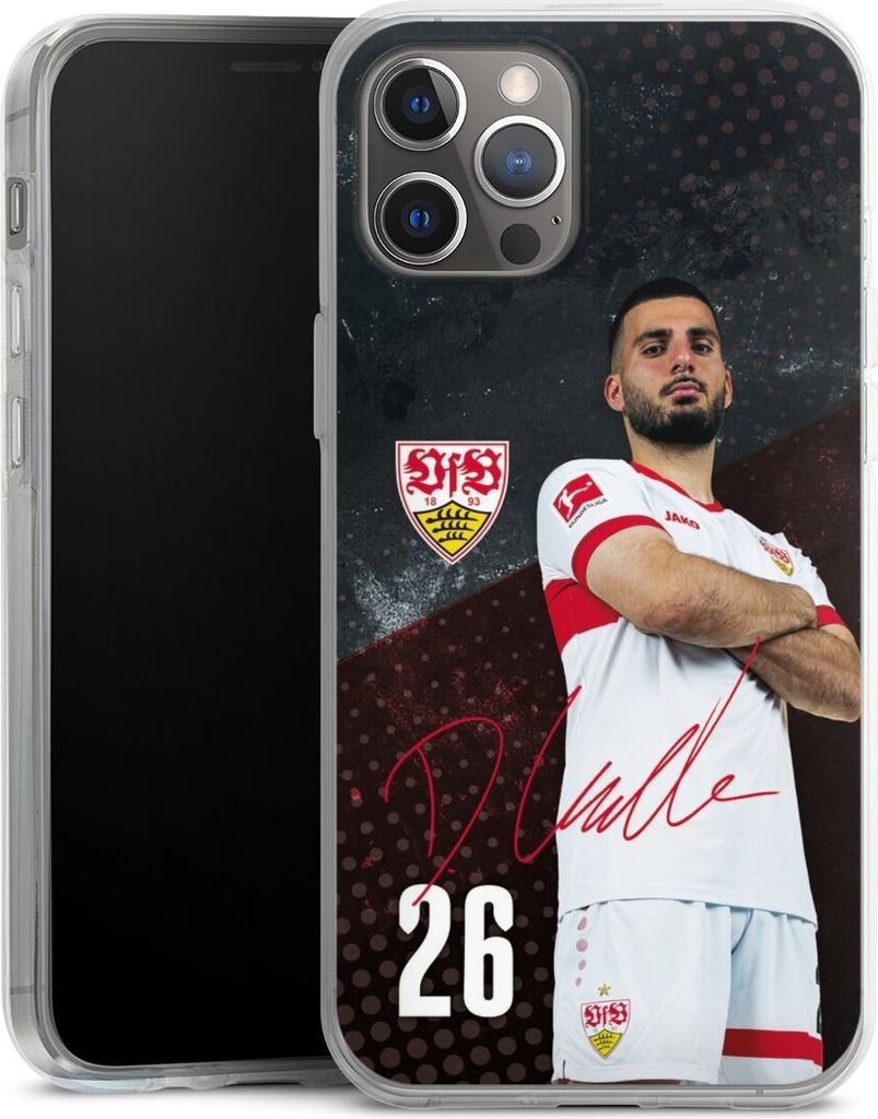 DeinDesign Handyhülle für Apple iPhone 12 Pro Max Silikon Hülle Case Smartphone Schutzhülle Offizielles Lizenzprodukt VfB Stuttgart Deniz Undav