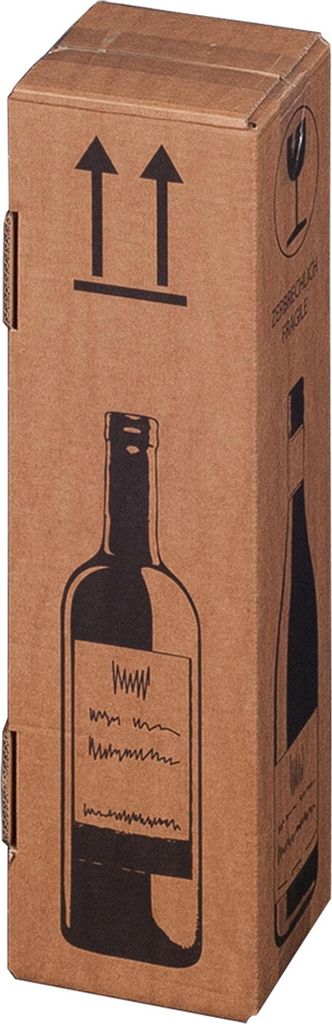 BB-Verpackungen 5 x Flaschenversandkarton für eine Flasche Wein/ Sekt (105 x 105 x 420 mm) PTZ-Zulassung für DHL und UPS