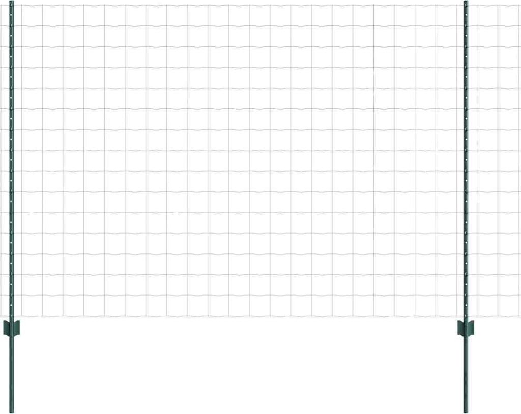 vidaXL Zaun mit Pfosten Grün 1,5 x 10 m Stahl