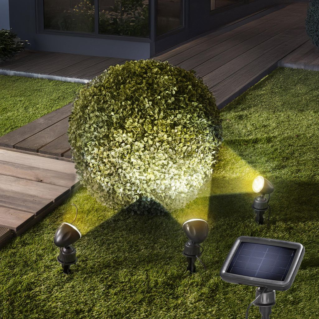 esotec Solarstrahler 3er Set Trio Professional Lichtfarbe 3500K outdoor 102540
