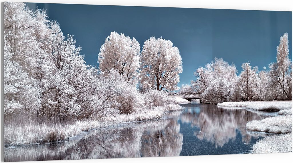 DEQORI Glasbild Acryl 100x50 cm 'Stille Wasser' Wandbild Bild modern Deko