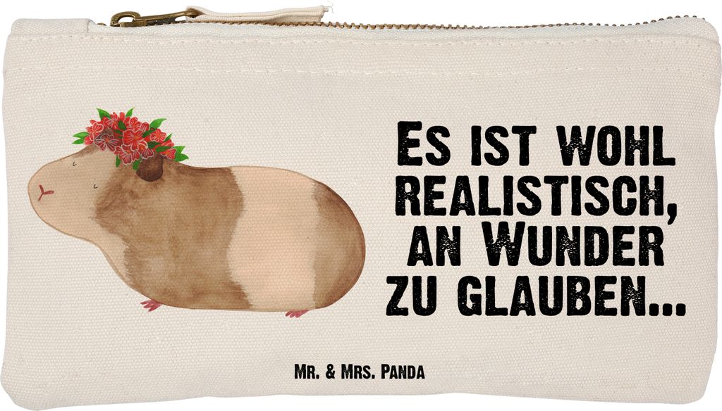Mr. & Mrs. Panda Pouch Meerschweinchen Weisheit Größe S Klein - Weiß - Geschenk, Lustige Sprüche, Mäppchen, Motivation, Blumenkind, Wunder, Sc...