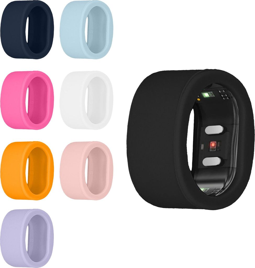 kwmobile 8x Smart Ring Protector kompatibel mit RingConn Gen 2 SmartRing - S size 6 7 8 Hülle - Weiches Silikon Case - Schutzhülle in Mehrfarbig