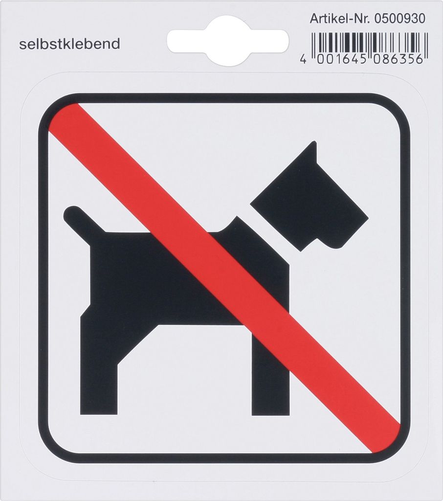 Klebesymbol Hund Verboten 500930