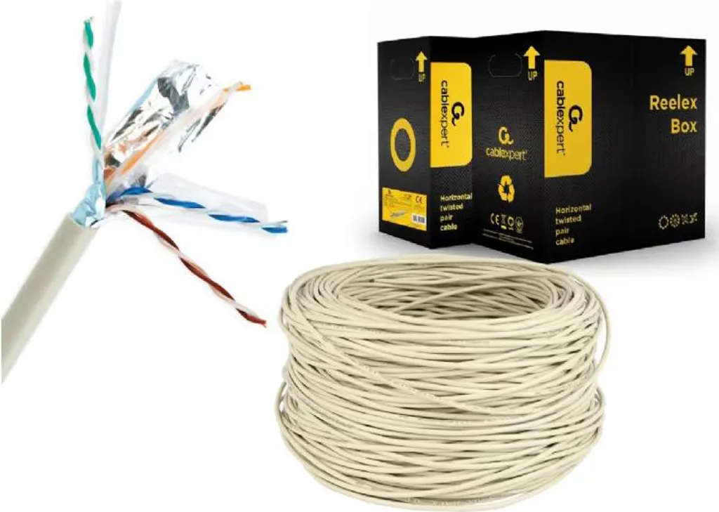 Câble de Réseau CAT6 FTP Rigide Gembird 305m en Cuivre pour Installation